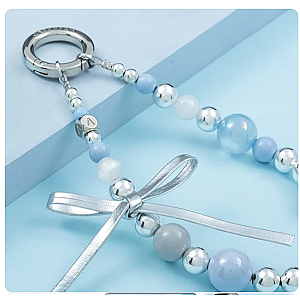 Miiichan Dessert Bear - Dreamy Blue Bow Wrist Strap