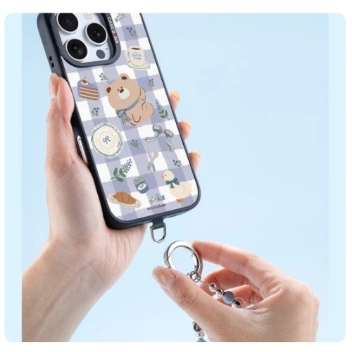 Miiichan Dessert Bear - Dreamy Blue Bow Wrist Strap