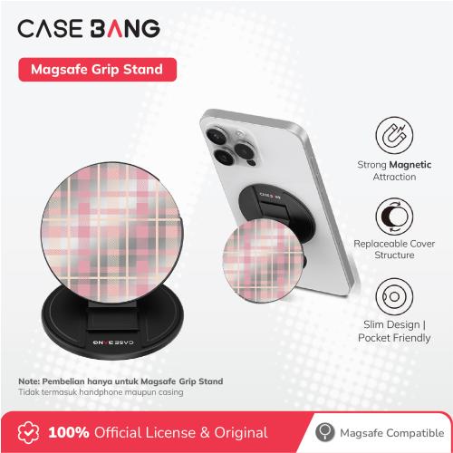 Tartans Series - Creamy Pink Plaid Magsafe Grip Stand