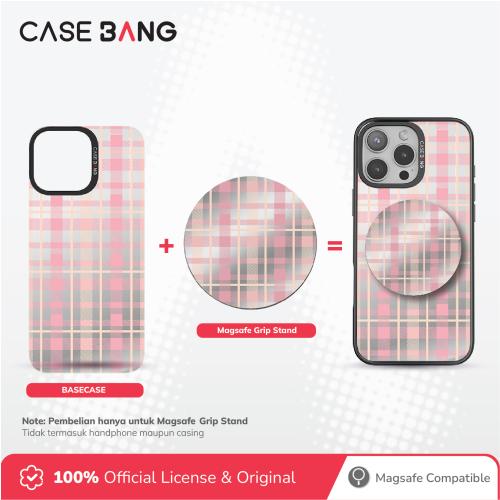 Tartans Series - Creamy Pink Plaid Magsafe Grip Stand