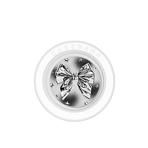 Pop Socket-Metal bow-Silver Wings