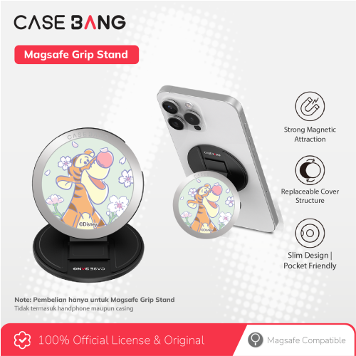  Winnie The Pooh Spring Series - Cherry Blossom Tiger Magsafe Grip Stand Handphone Holder