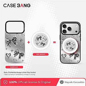 Pop Socket-Metal bow-Silver Light