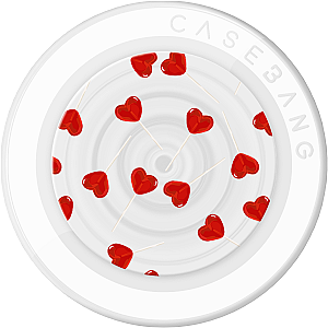 CASEBANG Cherry Bow Series - Red Heart Pop Socket Stand Handphone Holder