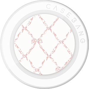CASEBANG Cherry Bow Series - Plaid Bow Pop Socket Stand Handphone Holder