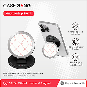 CASEBANG Cherry Bow Series - Plaid Bow Magsafe Grip Stand Handphone Holder