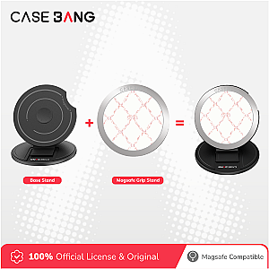 CASEBANG Cherry Bow Series - Plaid Bow Magsafe Grip Stand Handphone Holder