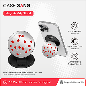 CASEBANG Cherry Bow Series - Red Heart Magsafe Grip Stand Handphone Holder