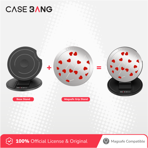 CASEBANG Cherry Bow Series - Red Heart Magsafe Grip Stand Handphone Holder
