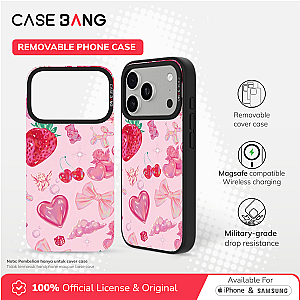 CASEBANG Removable Phonecase Cover Cherry Bow Series - Vintage Strawberry Magnetic Casing