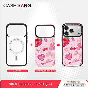 CASEBANG Removable Phonecase Cover Cherry Bow Series - Vintage Strawberry Magnetic Casing