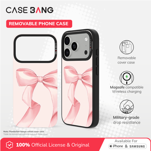 CASEBANG Removable Phonecase Cover Cherry Bow Series - Silkbow Magnetic Casing