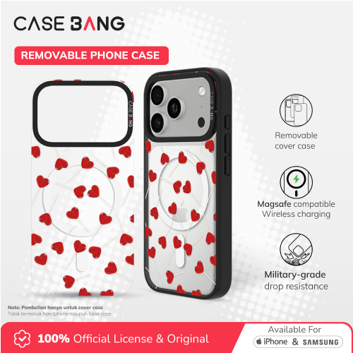 CASEBANG Removable Phonecase Cover Cherry Bow Series - Red Heart Magnetic Casing