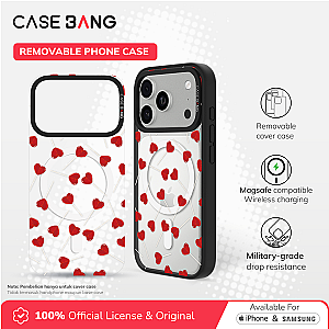 CASEBANG Removable Phonecase Cover Cherry Bow Series - Red Heart Magnetic Casing