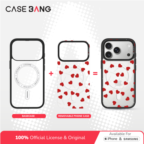 CASEBANG Removable Phonecase Cover Cherry Bow Series - Red Heart Magnetic Casing