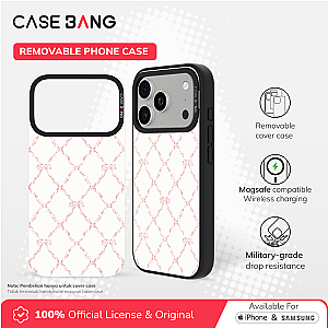 CASEBANG Removable Phonecase Cover Cherry Bow Series - Plaid Bow Magnetic Casing