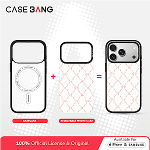 CASEBANG Removable Phonecase Cover Cherry Bow Series - Plaid Bow Magnetic Casing