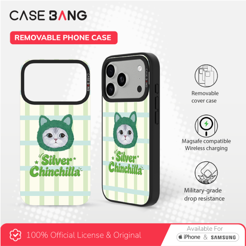 Cat Series - Silver Chincilla Magnetic Casing