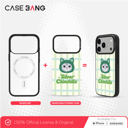 Cat Series - Silver Chincilla Magnetic Casing