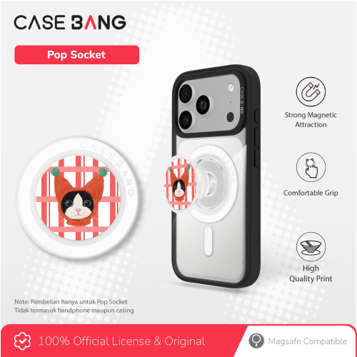 CASEBANG Cat Series - Tuxedo Cat Pop Socket Stand Handphone Holder