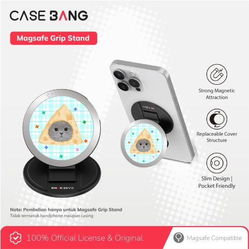 CASEBANG Cat Series - British Blue Magsafe Grip Stand Handphone Holder