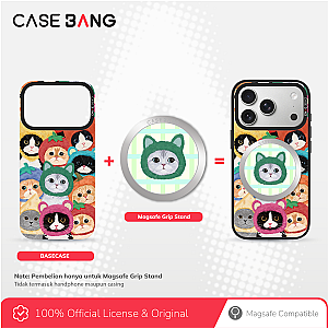 CASEBANG Cat Series - Silver Chincilla Magsafe Grip Stand Handphone Holder