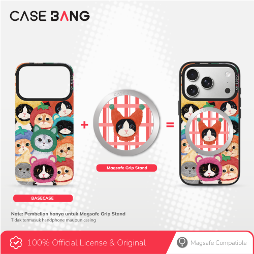 CASEBANG Cat Series - Tuxedo Cat Magsafe Grip Stand Handphone Holder