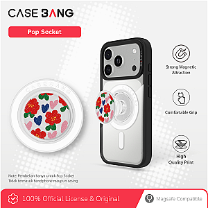 CASEBANG Floral Series Series - Red Bloom Pop Socket Stand Handphone Holder