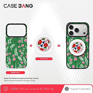 CASEBANG Floral Series Series - Red Bloom Pop Socket Stand Handphone Holder