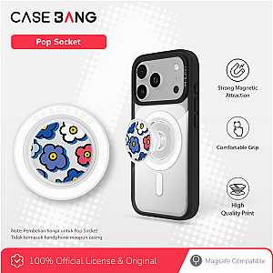 CASEBANG Floral Series Series - Blue Flower Pop Socket Stand Handphone Holder