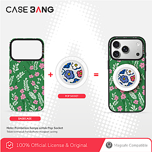 CASEBANG Floral Series Series - Blue Flower Pop Socket Stand Handphone Holder