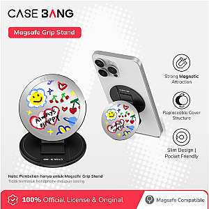 CASEBANG Relax Soul Series - Happy Doodles Magsafe Grip Stand Handphone Holder