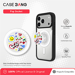 CASEBANG Relax Soul Series - Happy Doodles Pop Socket Stand Handphone Holder