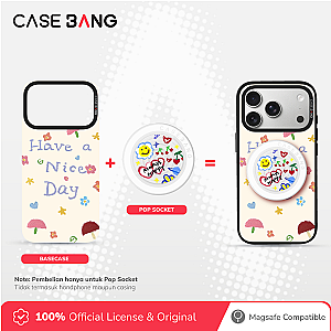 CASEBANG Relax Soul Series - Happy Doodles Pop Socket Stand Handphone Holder
