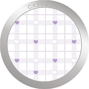 CASEBANG Violet Heart Series - Checker Heart Magsafe Grip Stand Handphone Holder
