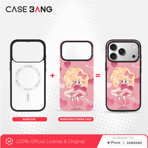 CASEBANG Removable Phonecase Cover Erlili Series - Pink Heart Hug Magnetic Casing