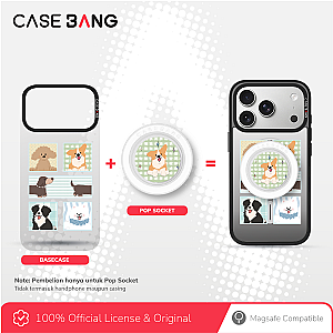 CASEBANG Summer Puppy Series - Playful Puppy Pop Socket Stand Handphone Holder