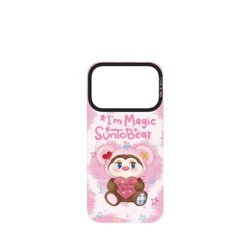 CASEBANG Removable Phonecase Cover SunToBear Series - Pink Heart Bear Magnetic Casing