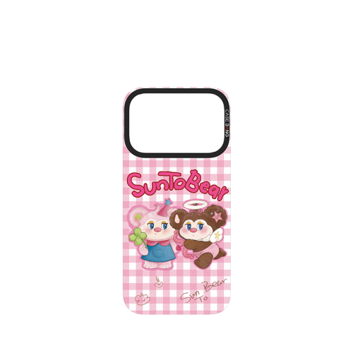 CASEBANG Removable Phonecase Cover SunToBear Series - Pink Plaid Pair Magnetic Casing