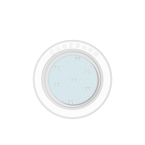 CASEBANG Pink Bow 2.0 Series - Sea Salt Blue Bow Pop Socket Stand Handphone Holder