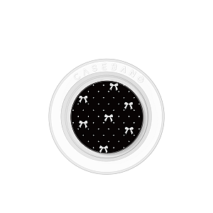 CASEBANG Pink Bow 2.0 Series - Dark Night Black Bow Pop Socket Stand Handphone Holder